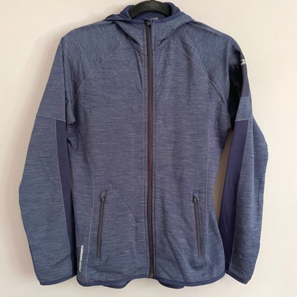 Icebreaker Merino Blue Long Sleeve Full Zip Hoodie Atom GT Jacket Sweater - L - Picture 8 of 9